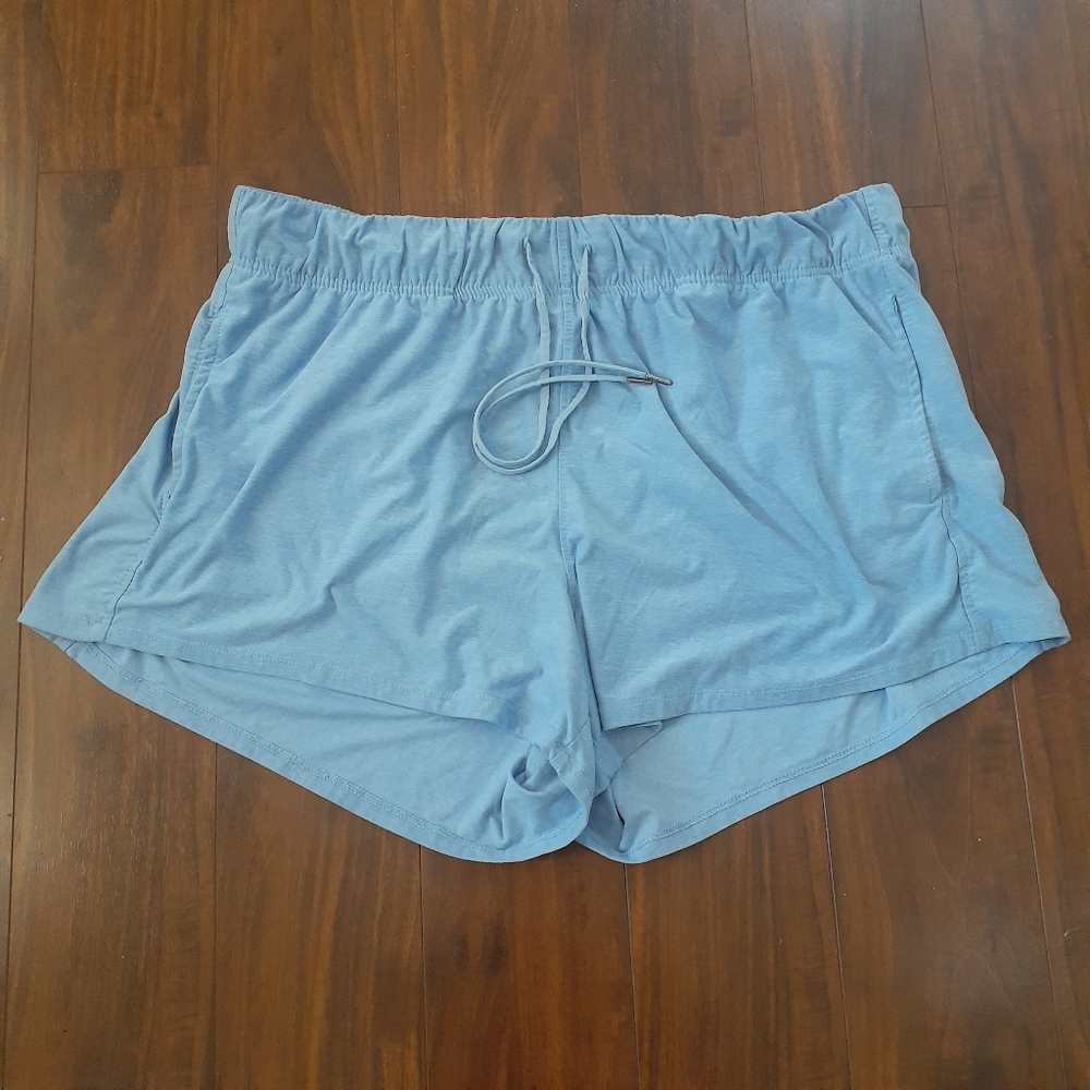 Athletic Works Light Blue Women's Drawstring Shorts Size XXXL 22 Lounge Wear